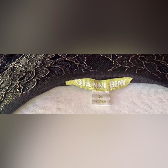 Gianna Bini black dress with a gold lace pattern- M - Picture 13 of 15